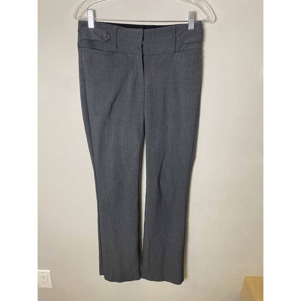 Candies Gray Low Rise Y2K Dress Pants Size 1 Flare Leg Career Trousers Slim Fit